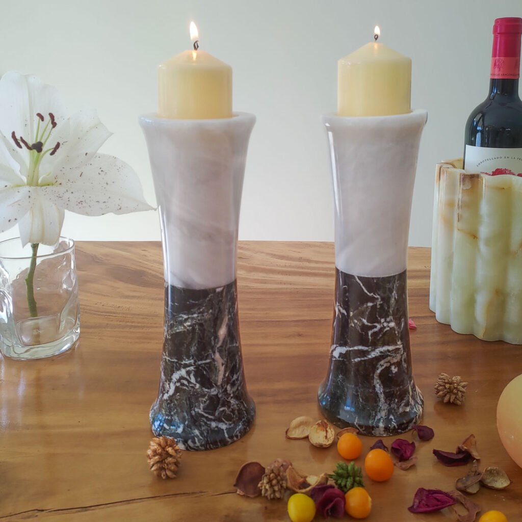 Portavelas de piedra