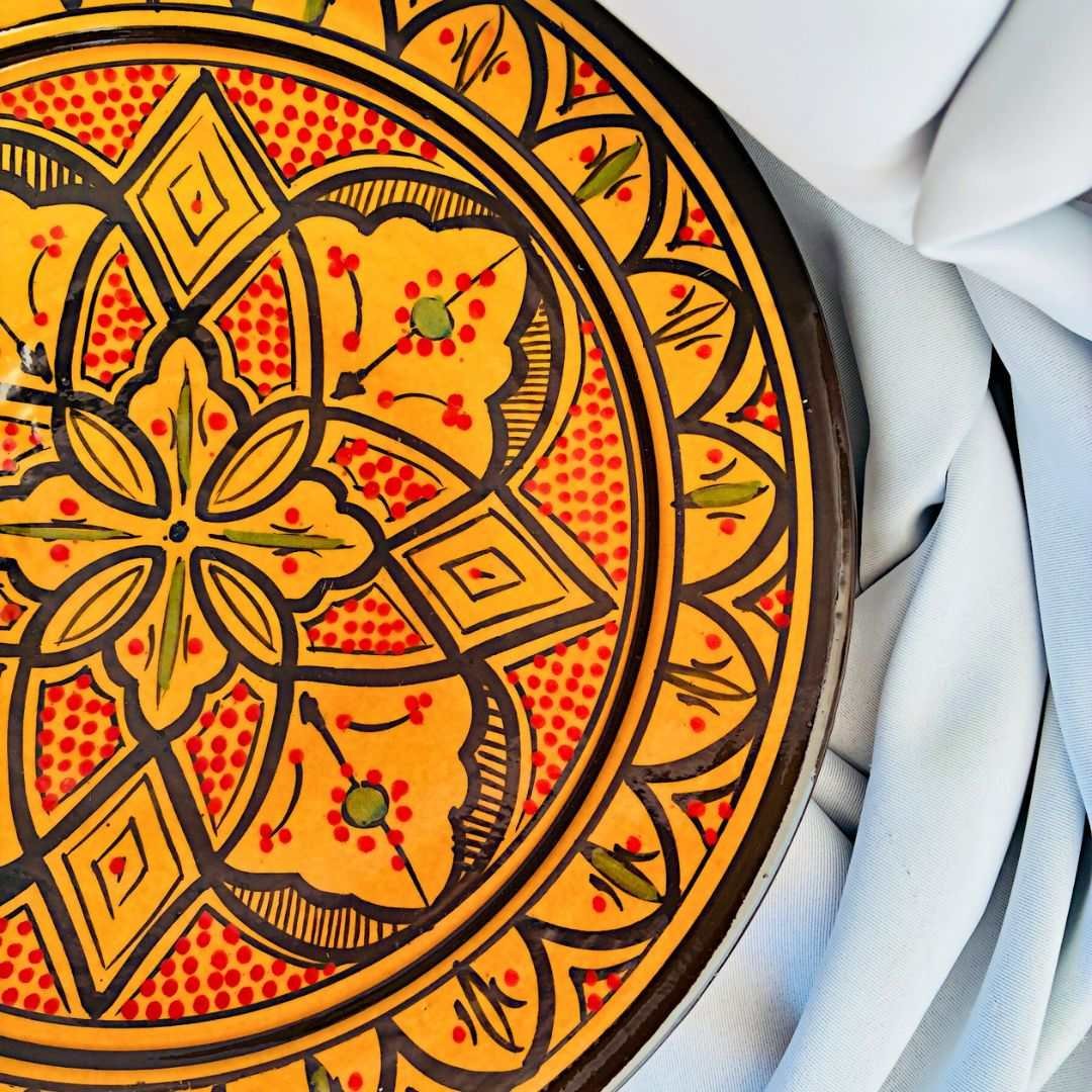 Cerámica marroquí decorativa de 35 cm ideal para pared o mesa