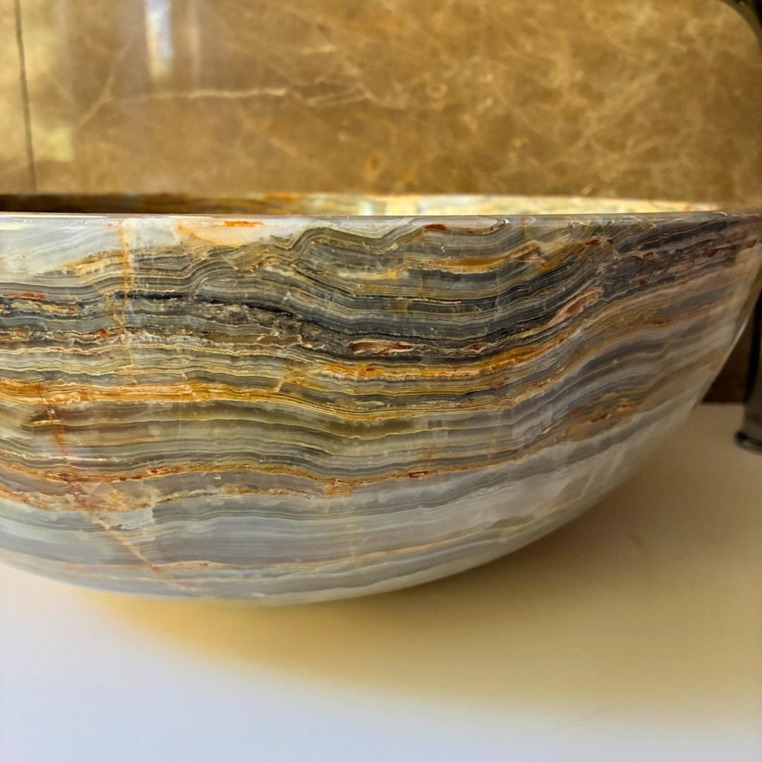 Lavabo de piedra natural mármol azul para interiores premium