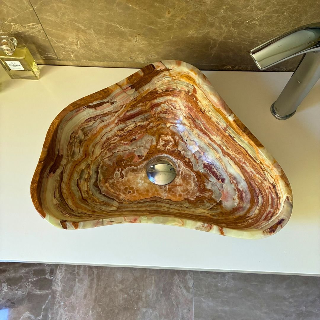 Lavabo de piedra natural pequeño exclusivo para decoración mediterránea