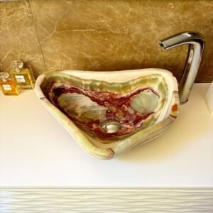 Handwaschbecken Stein Onyx Grün Dreieckig