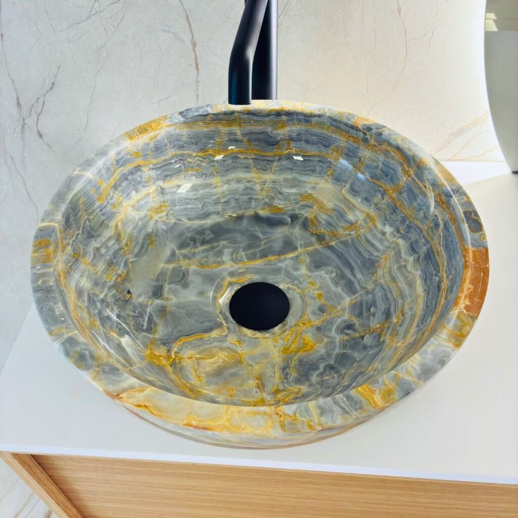 blue onyx stone washbasin for bathroom or guestroom