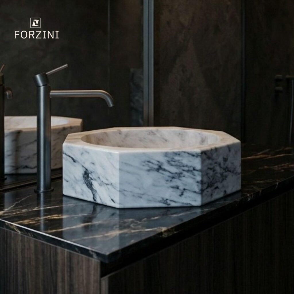 Odkryj najlepszy materiał na umywalkę do łazienki. Umywalki marmurowe, kamień naturalny, porcelana, stal i konglomerat — porównanie stylu i trwałości.